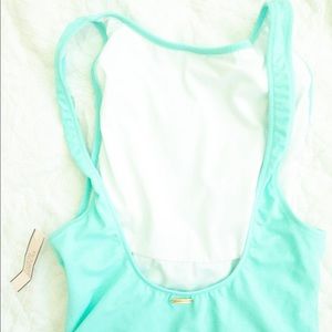 NWT One piece open back swim suit